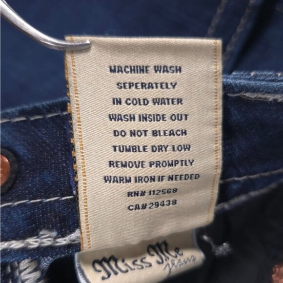 MISS ME EASY BOOT Jeans Embroidered JE5639E2R DK 52C Size 26 - Picture 13 of 14